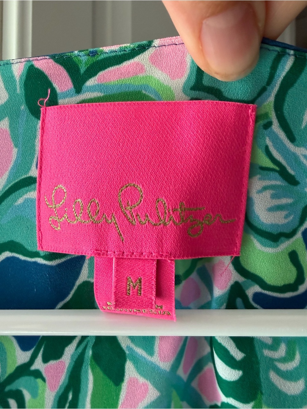 Lilly Pulitzer Pink-Accented Tropical Print Dress Size Medium - Picture 3 of 4